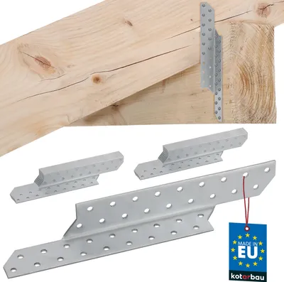 Obrázok produktu pre KOTARBAU® Sada 12 kotiev na krokvy Kotvy na krokvy pravé 25x3,5 cm z pozinkovanej ocele Kotvy na krokvy Uhlová doska Spojka do dreva Spojka na trám Oceľový uholník na spevnenie drevených konštrukcií