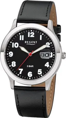 Image de Montre Regent noire F-1023 Montre à quartz analogique pour hommes URF1023