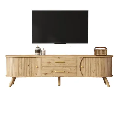 Produktbild von TV-Schrank,TV-Board mit Vertikaler Rillenoptik, TV-Ständer 2 Schiebetüren + 2 Schubladen
