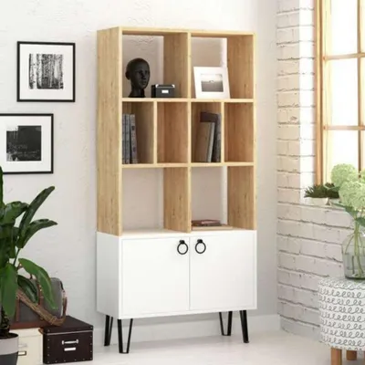 Immagine prodotto di Libreria con ante Bene 80x30x166h colore bianco rovere