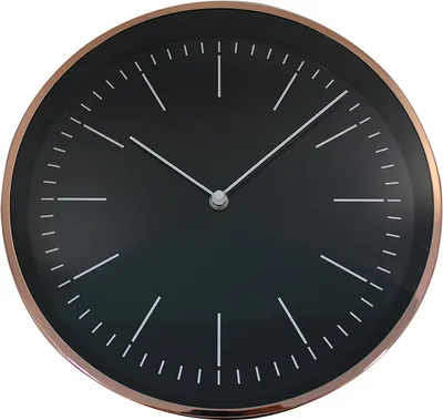 Produktbild von Wanduhr kupfern mit schwarzem Ziffernblatt, 30cm Durchmesser inkl. Batterie