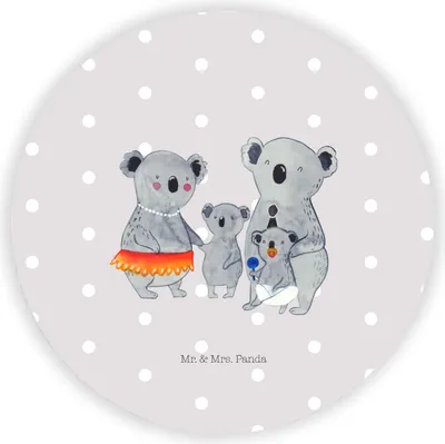 Produktbild von Mr. & Mrs. Panda magnet Koala Familie - Grau Pastell - Geschenk, Kühlschrankmagnet, für pinwand, Mama, Family, Koalas, whiteboardmagnet, Papa, kühlschrank, Muttertag