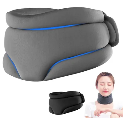 Immagine prodotto di Collare cervicale regolabile con supporto morbido per il collo, supporto a 360°, colore grigio, per l'uso quotidiano