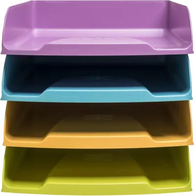 Image de Exacompta Set de 4 Corbeilles à courrier Combo Styli Pop N'Co assort 111909SETD