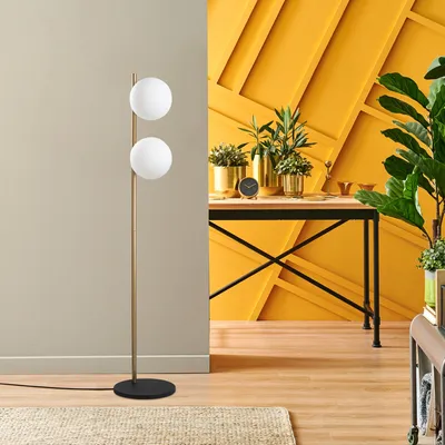 Produktbild von Opviq, Dual 13756 - Gold, Stehlampe, METALLKÖRPER, Gold, 155 x 30 x 30 cm