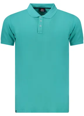 Produktbild von Herren Kurzarm-Poloshirt Blau mit Applikation und 3 Knöpfen