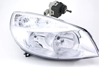 Zdjęcie produktu dla Johns, przednie reflektory pasujące do Renault Scenic II 03-06 H7 H1 prawe + siłownik 8200501939 2605600Q0E 260562319R 4420577 93168280 7701065130 7