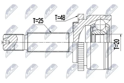 Produktbild von NTY Gelenksatz Antriebswelle Vorne Links Vorne Rechts für KIA RIO III (UB) NPZ-KA-367