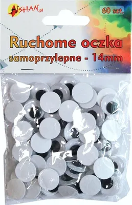 Zdjęcie produktu dla Ruchome oczka samoprzylepne 14 mm 60 szt Shan SO07