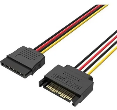 Produktbild von Vention KDABY, 0,3 m, SATA 15-Pin, SATA 15-Pin, Stecker/Buchse, Schwarz, Gerade