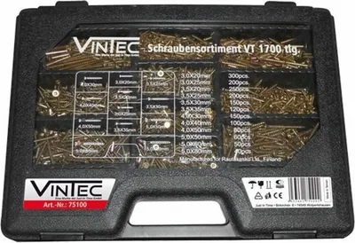 Produktbild von Vintec Schraubensortiment Spanplattenschrauben I Stern 1700-teilig