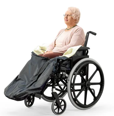 Produktbild von Bramble Schlupfsack für Rollstuhlfahrer Erwachsene Winter (Schwarz), Rollstuhldecke mit Innentasche - Gefütterter Regenschutz Fußsack