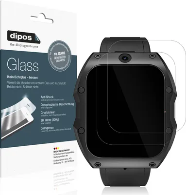 Produktbild von 2x Schutzfolie für Rogbid Model X Smartwatch - Anti-Shock 9H Folie dipos Glass Kunststoffglas
