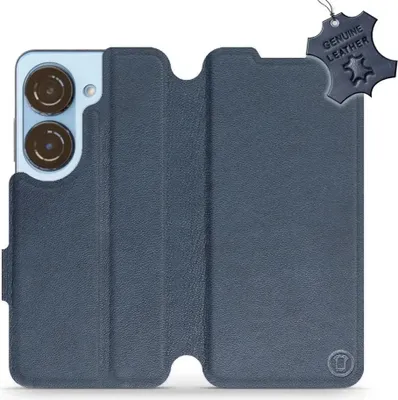 Produktbild von Echtleder Handyhülle für Asus Zenfone 10, Mobiwear Leather, Dunkelblau