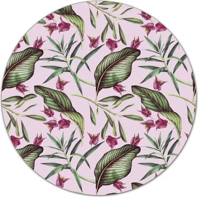 Produktbild von Glas Schneidebrett Herdabdeckplatten Schneideplatten Rund - 40 cm - Tropische Blumen
