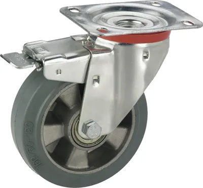 Produktbild von Lenkrolle Vollgummi-Rad ø 125mm Transportrolle mit Feststeller Tragkraft 180kg