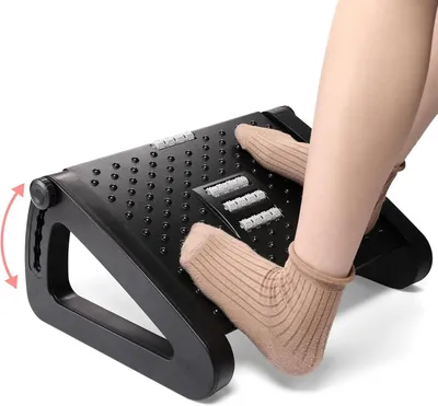 Produktbild von Fußstütze, Fußhocker für Schreibtisch, Schreibtisch-Füßstütze, Rutschfeste Fußablage mit Massage Funktion, Höhenverstellbare, Ergonomischer