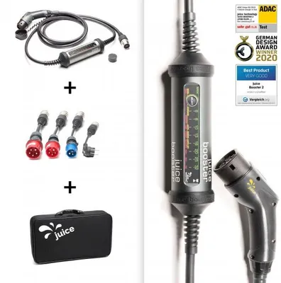 Zdjęcie produktu dla Juice Technology Traveller Set, Stal nierdzewna, Ściana, Czarny, IP67, 1 szt., IEC 62752, 62196, 61851, Mode 2/3, EMC, RoHS