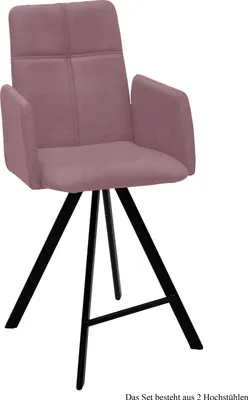 Produktbild von Thekenstuhl drehbar (2er-Set) Despina 52x109x60 Schwarz/Rosewood
