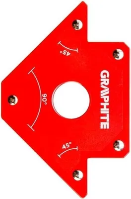 Productafbeelding van GRAPHITE Magnetische hoekhouder voor laswerk, afmetingen 102 x 155 x 17 mm, draagvermogen 22,7 kg