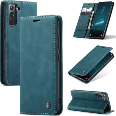 Produktbild von König Design Hülle kompatibel mit Samsung Galaxy S22 Plus 5G Kunstleder Handyhülle - Handy Case Blau