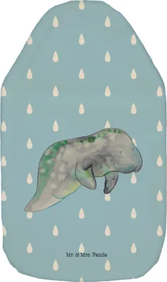 Produktbild von Mr. & Mrs. Panda Wärmflasche Seekuh Chillen - Blau Pastell - Geschenk, Wärmflaschen, wärmebeutel, Essen, Abnehmen, Süßigkeiten, Kuschelwärmflasche, Diät, Zucker, Meer