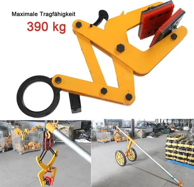 Image de Pince de levage pour dalles - Pince de levage verticale - Capacité de charge 390 kg - Charges lourdes - Pour marbre, granit, ardoise - Or