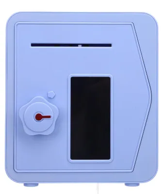 Obrázek produktu pro Dětská pokladnička, dotykový LCD displej, úložný prostor s heslem, automatická, elektrická, pro chlapce i dívky, velká, modrá
