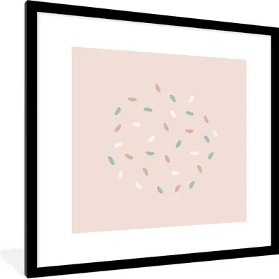 Produktbild von MuchoWow® Gerahmtes Poster Sommer - Abstrakt - Pastell 40x40 cm - Poster mit Schwarzem Bilderrahmen Wandposter Rahmen Foto Bilder - Poster - Plakat im Rahmen