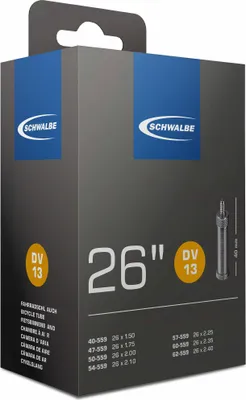 Produktbild von Schwalbe 10425311, Dunlop-Ventil, 26", 40 - 62 mm, 4 cm, Gummi, Schwarz