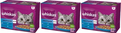 Produktbild von Whiskas Adult Katzenfutter nass Fisch Auswahl in Gelee 36 Portionsbeuteln (3-er Pack)