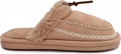 Produktbild von Damen Gefüttert Slippers Isoliert Hausschuhe Slip On Schlappen Erlom Beige Gr.36/37
