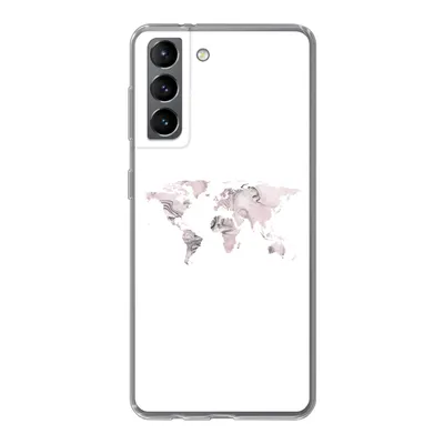 Produktbild von MuchoWow® Handyhülle Schutzhülle Hülle für Samsung Galaxy S21 Weltkarte - Marmor - Grau Silikon Softcase Handy Hülle - Softcase