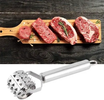 Produktbild von Fleischklopfer aus Edelstahl – Steak-/Hähnchenklopfer – Ergonomischer Griff – Küchenwerkzeug – Zartes Fleisch – 21x4x4 cm – Fleischklopfer