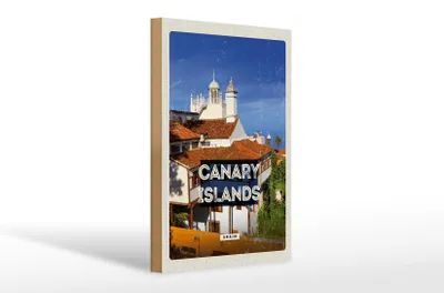 Produktbild von Holzschild Reise 20x30cm Canara Islands Spain Urlaubsziel