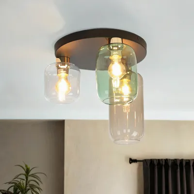 Immagine prodotto di Lampada da soffitto in vetro metallo Art Nouveau Ø 44 cm soggiorno corridoio plafoniera