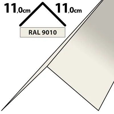 Produktbild von 2m Winkelblech Kantblech Kante Blechwinkel pulverbeschichtetes 0,5mm Zuschnitt 22cm RAL-9010 Weiß