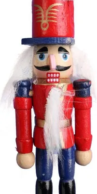 Zdjęcie produktu dla Drewniana Figurka Dziadka do Orzechów, Zawieszka Świąteczna, Wysokość 12,5 cm, Czerwona, Nr 2