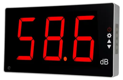 Digitaler Schallpegelmesser, 30-130 dB, LCD, Alarm, USB-C, weiß