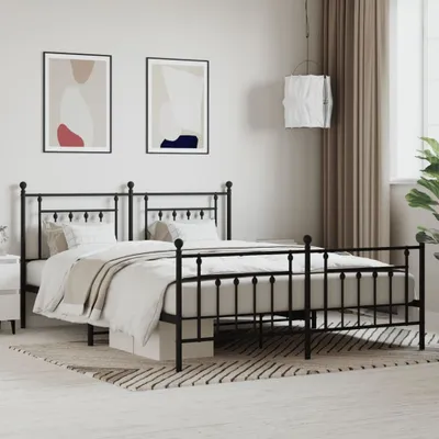 Immagine prodotto di Maison Exclusive - Letto con testiera e pediera in metallo nero 183x213 cm