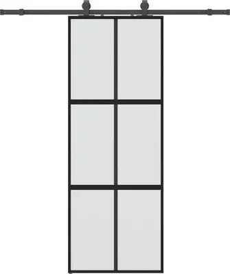 Produktbild von vidaXL Schiebetür mit Beschlag Schwarz 76x205 cm Hartglas