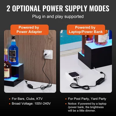 Image de Présentoir lumineux pour bouteilles avec LED et télécommande - Bar en acrylique pour boissons - 182,8 cm