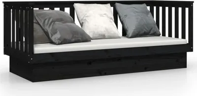 Obrázok produktu pre vidaXL Denná posteľ Black 90x190 cm Masívne borovicové drevo