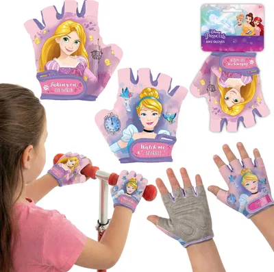 Produktbild von DISNEY PRINCESS Fahrradhandschuhe für Mädchen, Kinder-Fahrradhandschuhe für Fahrrad und Roller, mit Klettverschluss