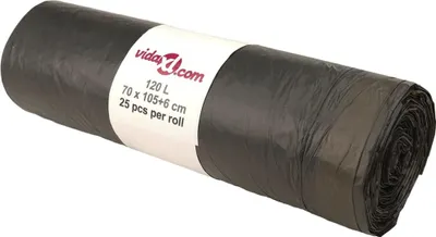 Produktbild von vidaXL Müllsäcke mit Zugband 250 Stk. Schwarz 120 L
