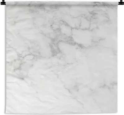 Produktbild von MuchoWow® Wandteppich Wandbehang Marmor - Weiß - Grau - Luxus - Marmoroptik - Stein 90x90 cm Tapisserie Dekoration Wandtuch - Wandaufhänger