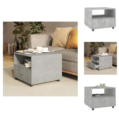 Image de vidaXL Table basse gris béton 55x55x40 cm Bois composite - Tables basses