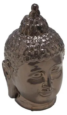 Produktbild von Keramikbuddhakopf dunkelbronze, handgefertigt, *Germany*
