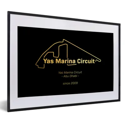 Produktbild von MuchoWow® Gerahmtes Poster Abu Dhabi - Formel 1 - Rennstrecke 60x40 cm - Poster mit Schwarzem Bilderrahmen Wandposter Rahmen Foto Bilder - Schlafzimmer - Plakat in Rahmen - Drucken