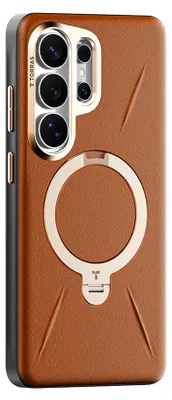 Image de Torras – Étui de protection en cuir QPRO Leather Series pour Samsung Galaxy S26 Ultra – marron